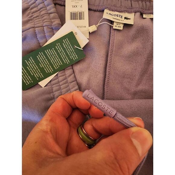 Lacoste NWT fleece jogger lavender size XXL taper fit - Picture 7 of 9